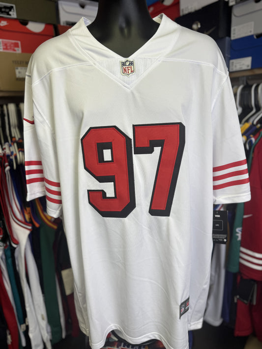 Nick Bosa 49ers White Throwback Jersey