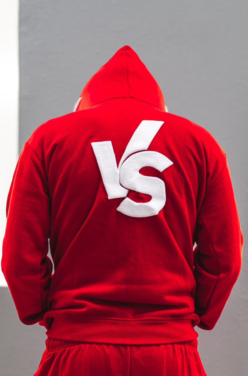 THE BOUNCE BACK HOODIE RED/WHITE