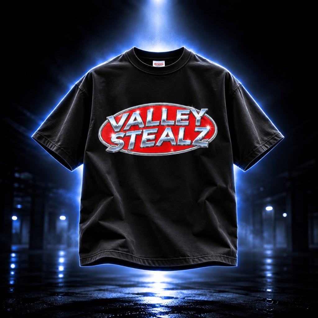 Red Speedway Chrome Oval Logo Tee